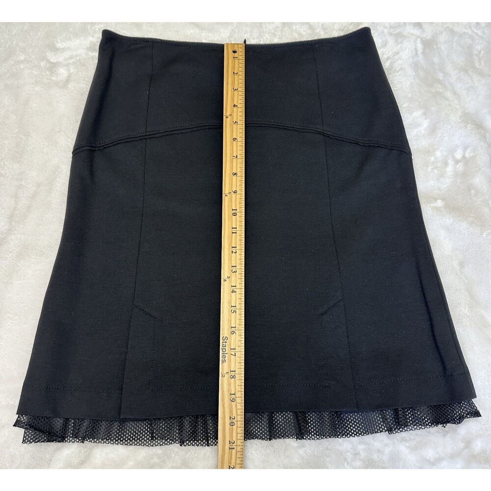 Apriori by Escada Black Stretch Tulle Hem Knee Length Pencil Skirt Sz 8 - Picture 9 of 14